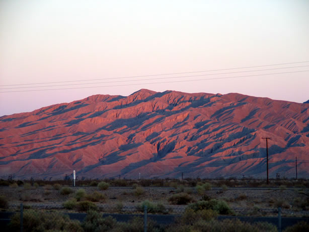 Sunset on the north Cady Mountains.