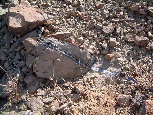 A quartz crystal vein.