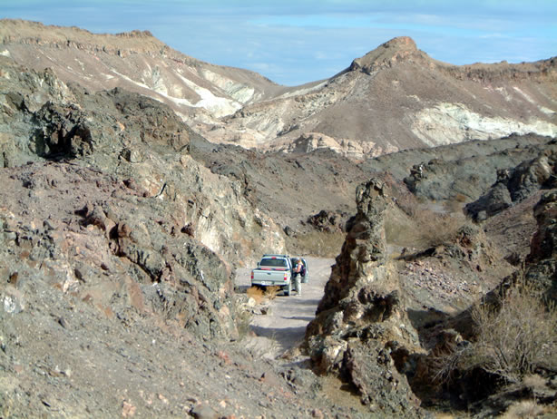 Gearing up for a hike into the backcountry.