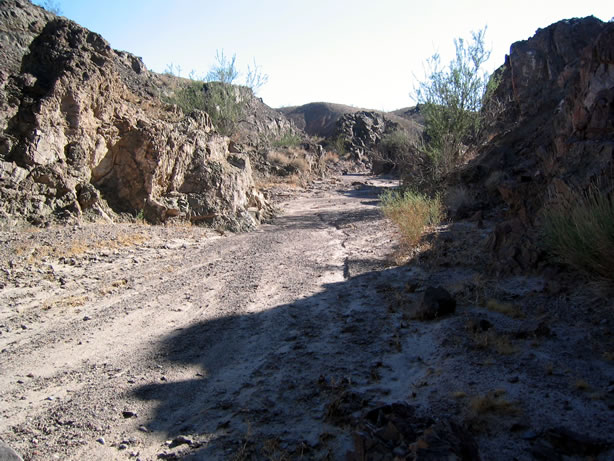 Hiking up the wash.