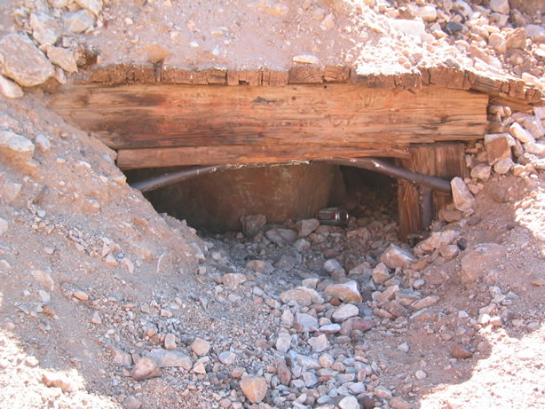Entrance to lower adit has been bulldozed by BLM.