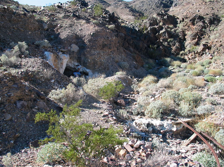 As we return from the tailings, Guy is checking out the entrance to the mine.  He's the expert when it comes to mine exploration and his verdict is that although there appears to have been a fire which burned out the shoring it seems to be stable enough to enter.