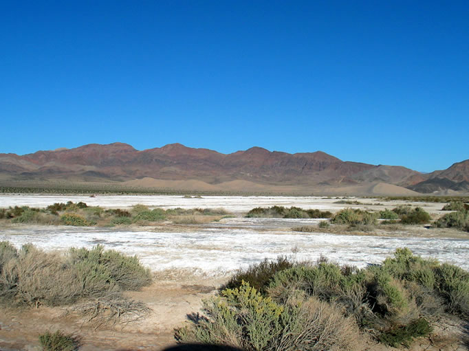 Now we're off to Saratoga Springs.  Here we cross the salt encrusted Amargosa.