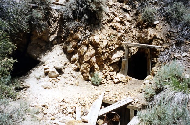 The mine entrance up behind the mill.