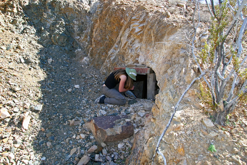 This tunnel entrance has been partially filled in by a landslide, or maybe the miners were incredibly short!