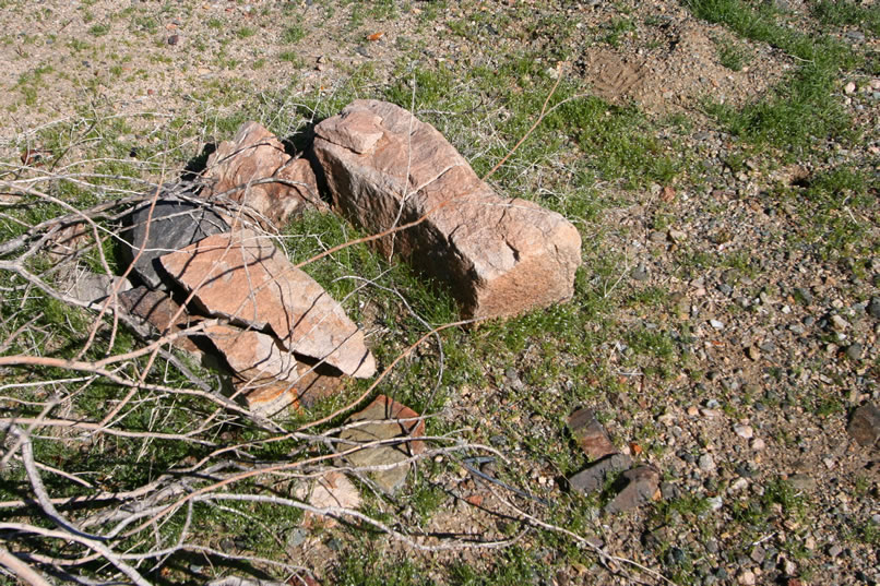 A small rock foundation.