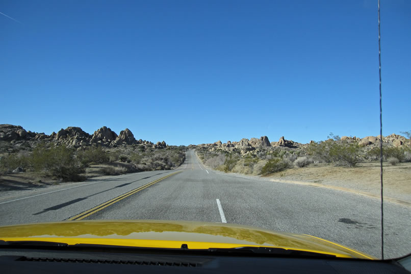 Finally, under clear skies and warming temperatures, we enter Joshua Tree and make our way to the Desert Queen Mine where we'll begin our hike.
