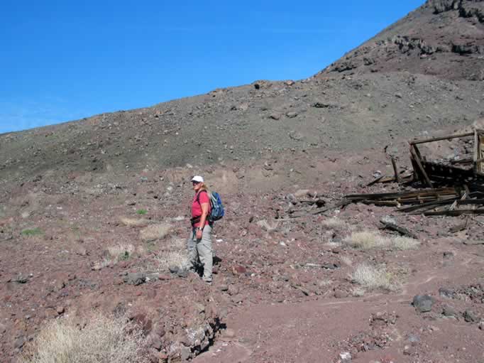 As we hiked toward the saddle we passed some ruins from the old cinder mine, which was active in the 1950s.