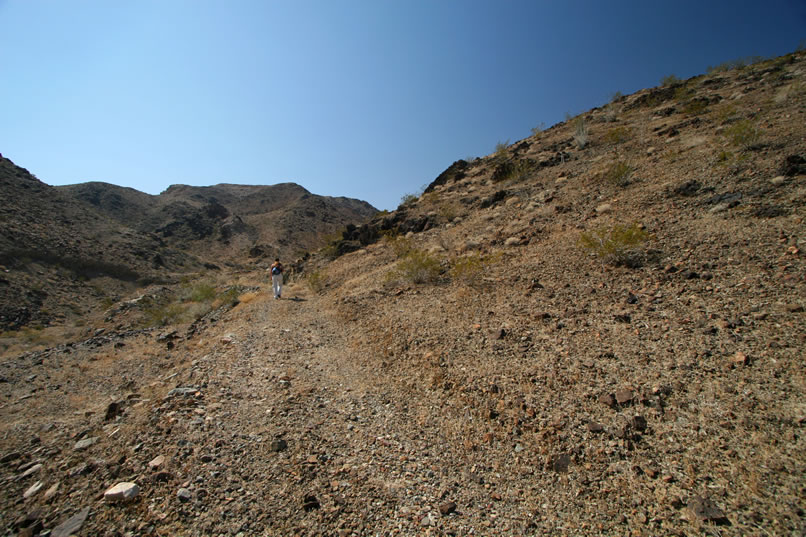 Soon, the old road that we've been following makes a turn up canyon toward the location of the Mystery Mine.