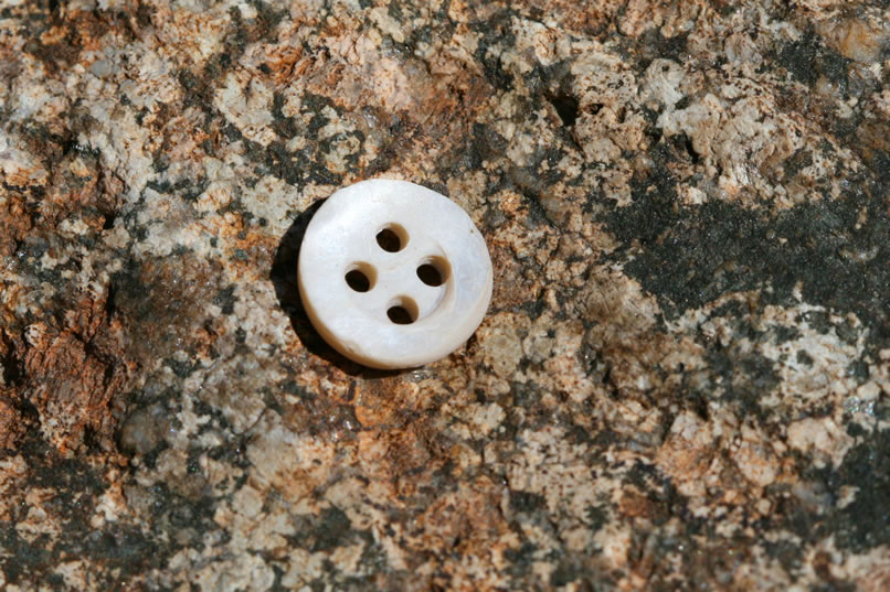 Other odds and ends, such as this tiny shell button, gradually add substance to the ghosts from the past who lived and worked here.