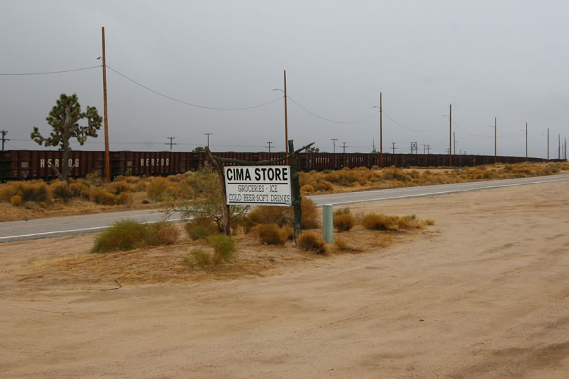 Once a hub of railroad and mining activity, Cima now is a semi-ghost town.