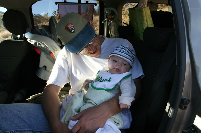 It's been a full day for little Aiden but he's handled it all beautifully.  Now, though, it's time for him to kick back and relax while mom and dad head for the highway and home.