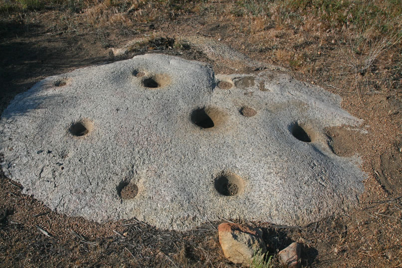 Here's a closer look at the evidence of many years of acorn and pinyon nut grinding.