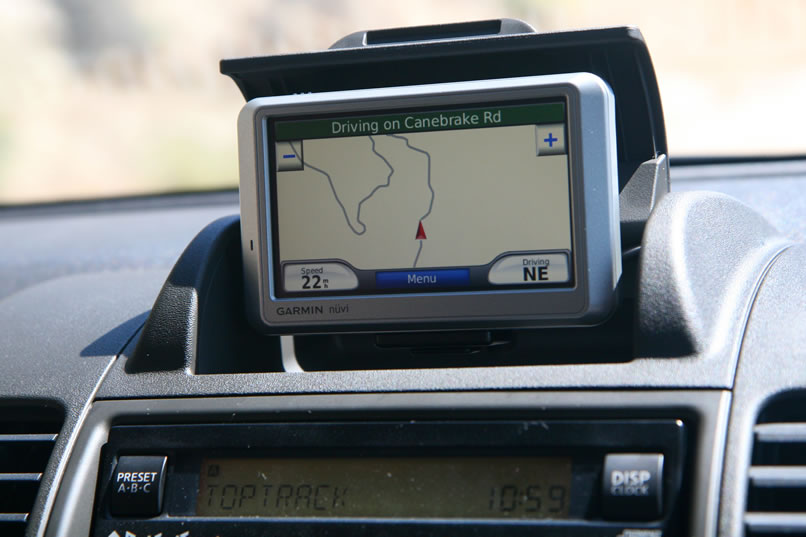 The GPS screen shows how sinuous the route is.