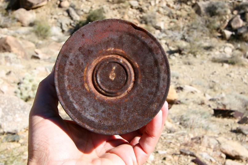 This soldered hole and cap can would seem to validate the presumed 1890's to early 1900's time frame for the mine.