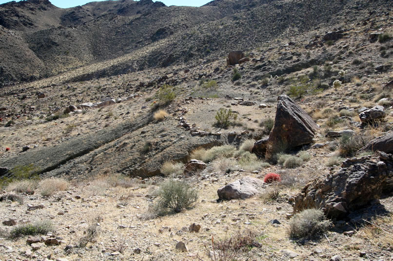 Here's a look back at the little rock outlined flat where we found the "Buffalo" fragment.