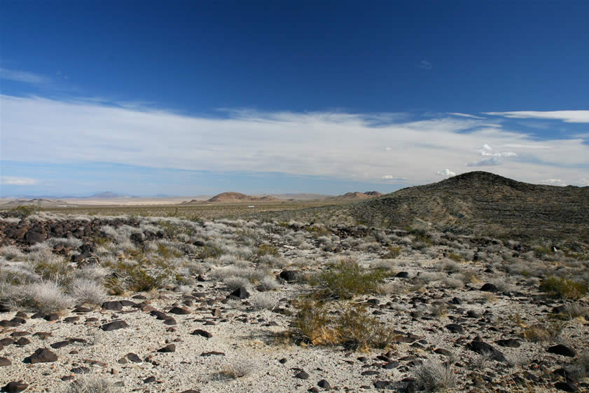 From up on the slopes of the collecting area you can see Coyote Dry Lake in the distance.