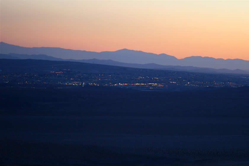 Looking into the valley below just after sunset.