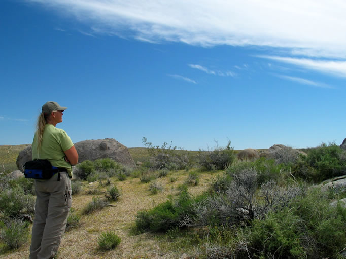 Approaching the coordinates of the cache.