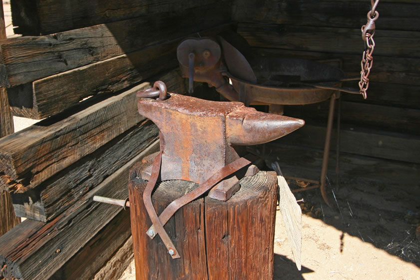 Although we've found lots of old anvil stumps, many with the straps still attached, this is the first time that we've actually seen an anvil on one!