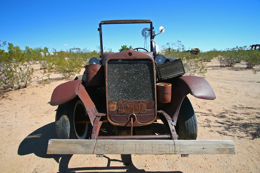This old desert exploration vehicle was probably considered pretty high tech in its time.