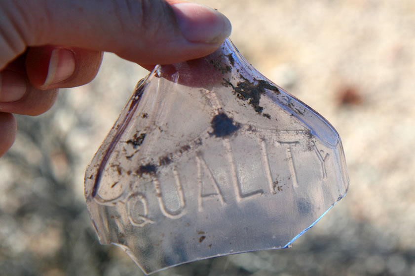 A bottle fragment.