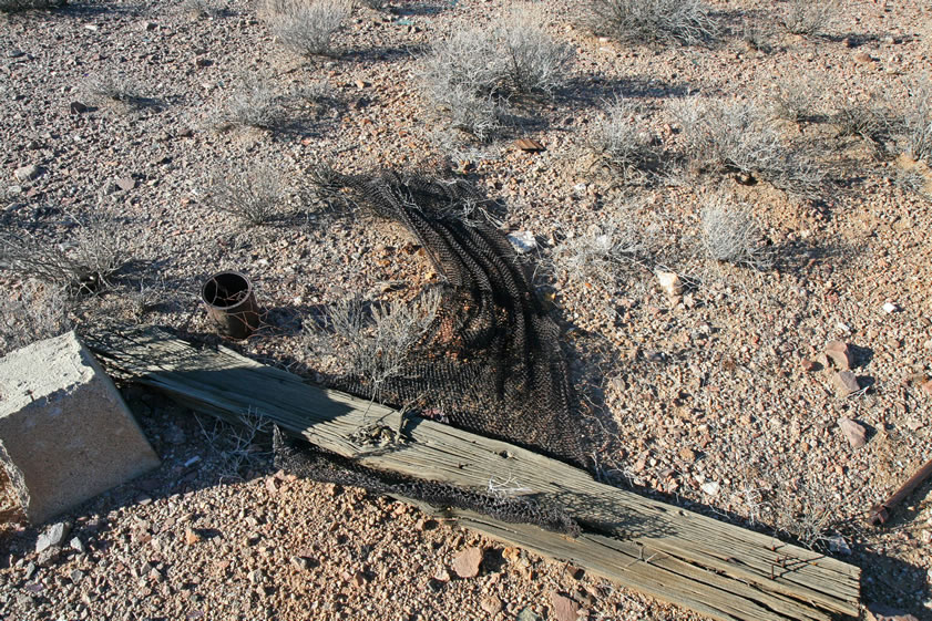 Next to this concrete footing is a typical woven wire mattress.