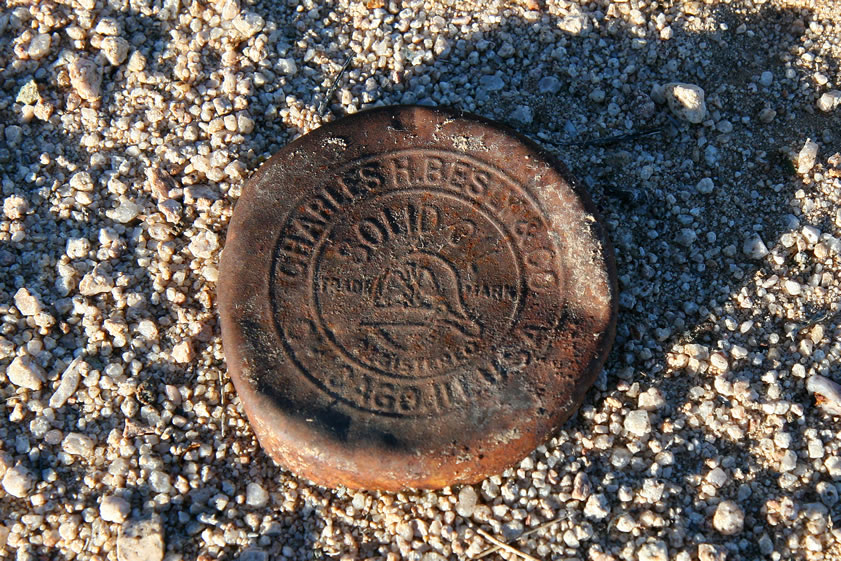 This is the lid to a tin of "Solid Oil" produced by Charles H. Besly & Co. of Chicago, Ill., USA.  This was a lubrication product in use in the late 1800's.