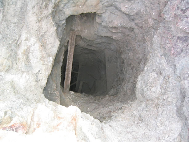 Looking down the shaft.