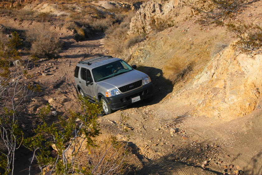 The Explorer isn't quite as elegant a climber as the Lizardmobile but still manages to scrabble safely up the slope.