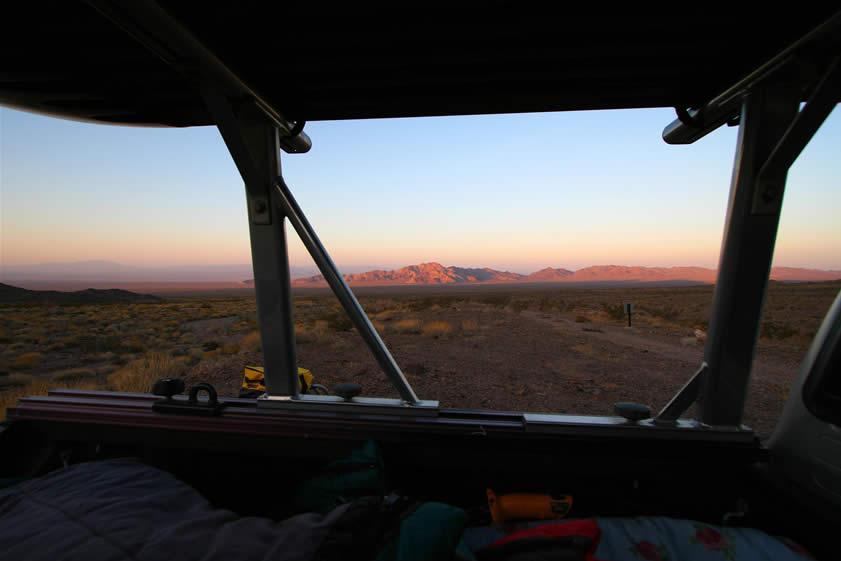 Dawn sneaks up on us.  It's fun to watch the sun line march across the desert.