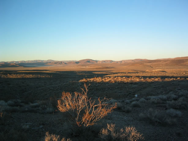 A view toward the Goldstone Deep Space Tracking Facility.
