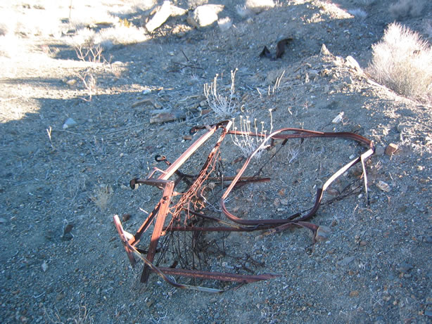 Debris around mind near campsite.