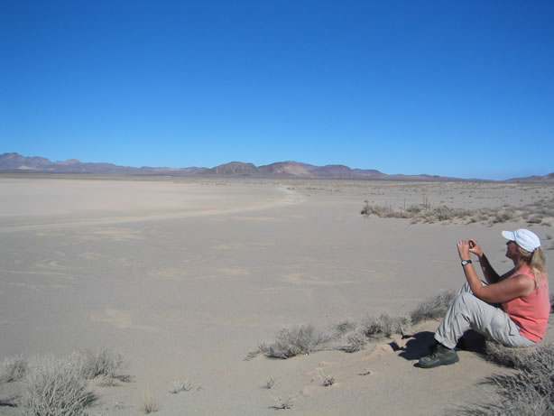 Jamie taking in Superior Dry Lake.