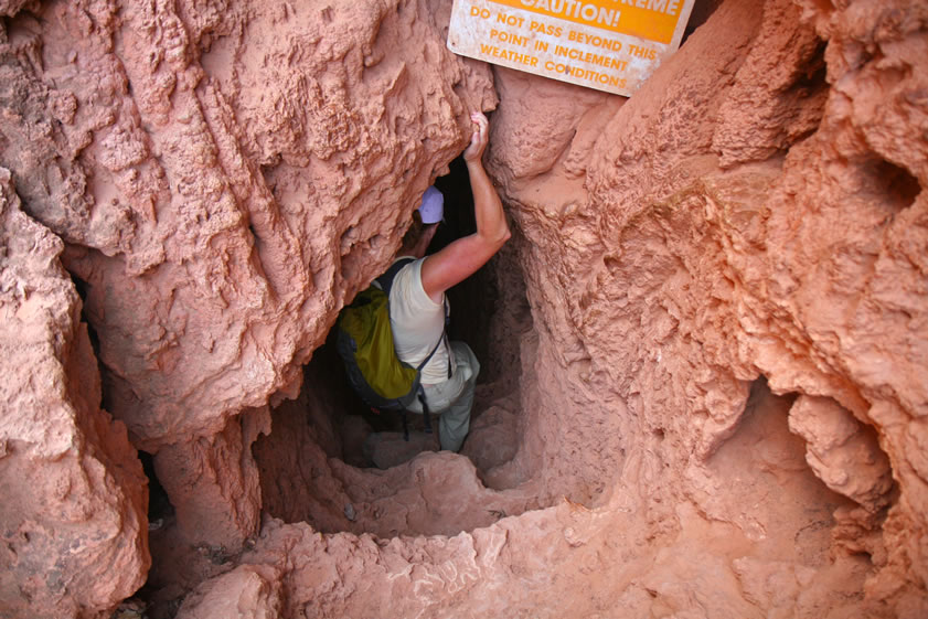 Entering the first tunnel.