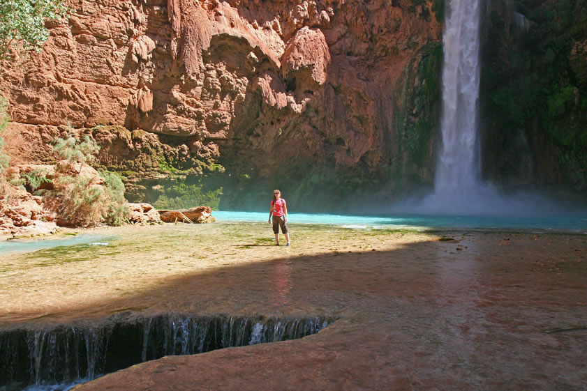 Finally, after a last photo of Niki at the base of Mooney Falls, it's time to tackle the climb.