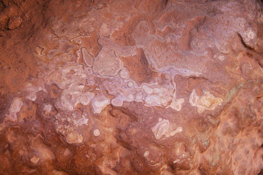 Climbing upward through the tunnels, you can see where the passage of countless shoes has polished the travertine into a smooth surface.