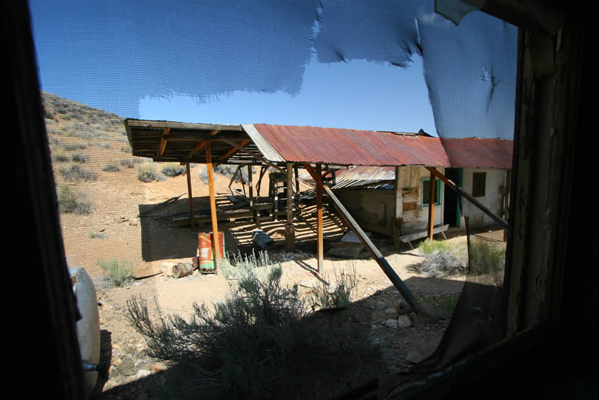 Here's a look from inside the guest house back toward Pete's cabin.