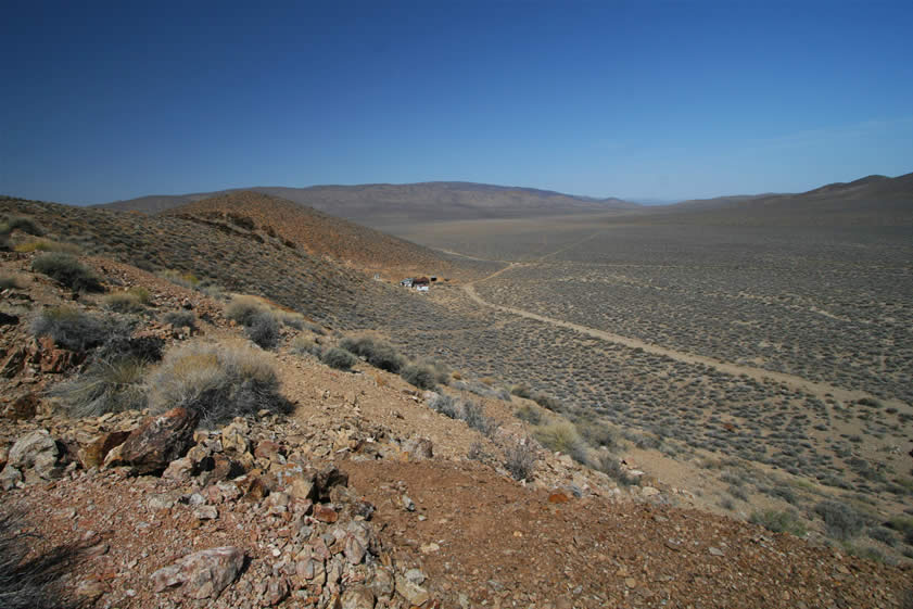 A bit of scrambling takes us higher on the hillside to the tunnel above the metal lined chutes.  There are some nice views from up here.