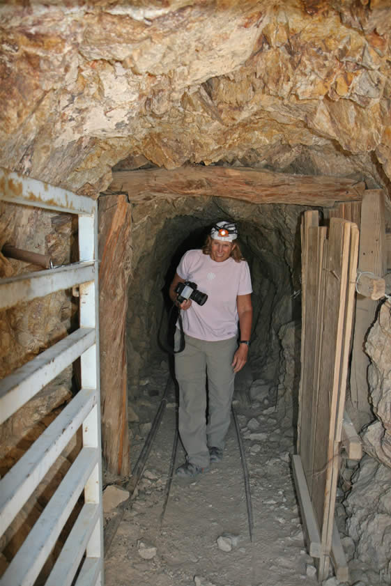 In this shot of Jamie exiting the mine you can see the bat gate to the left of the photo.