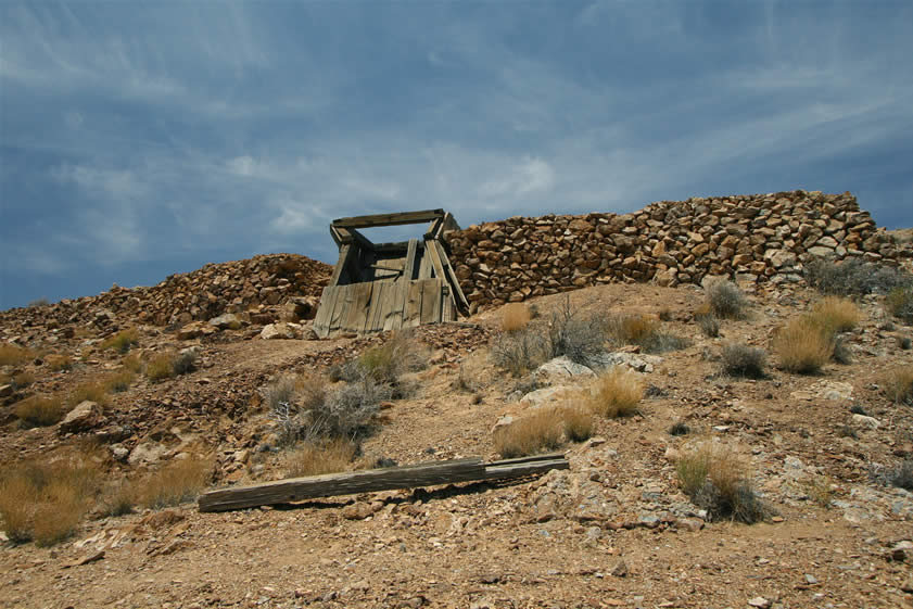 Above the mill is the main 400' inclined shaft of the Cashier Mine.