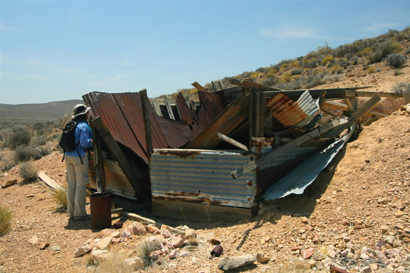 Also nearby is this collapsed tin-sided structure.