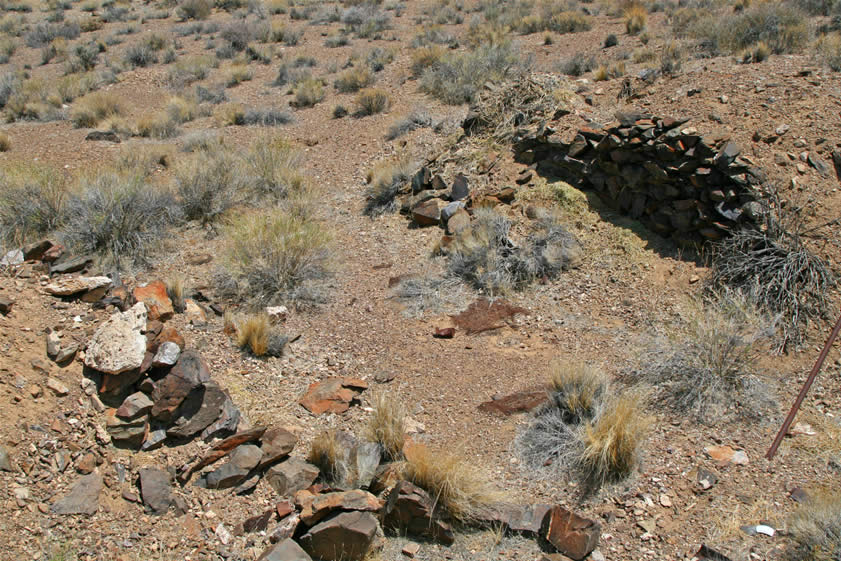 The remains of another old dugout in the area.