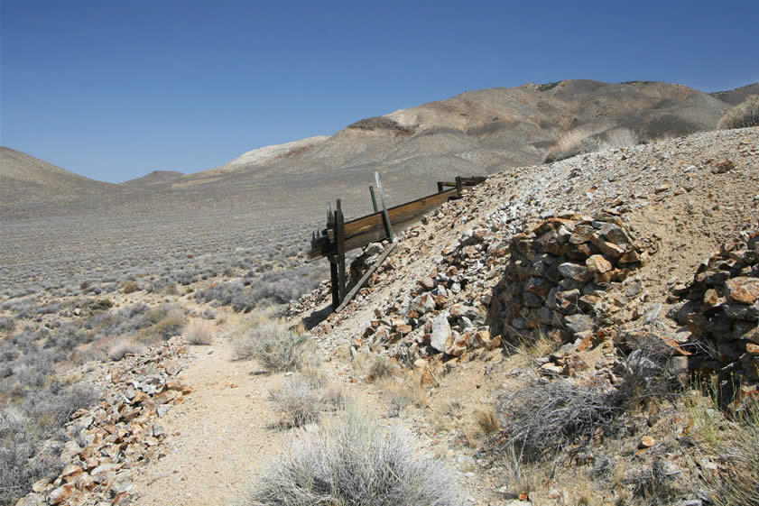 Here's a side view of the ore chute before we climb up above to see what's up there.