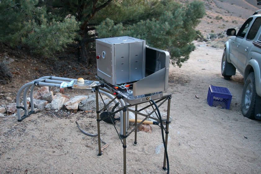 After dinner we break out the folding oven and whip up a batch of biscuits.