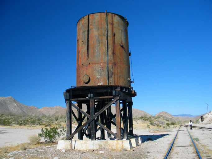 The old water tower at the Dos Cabezas Station site.