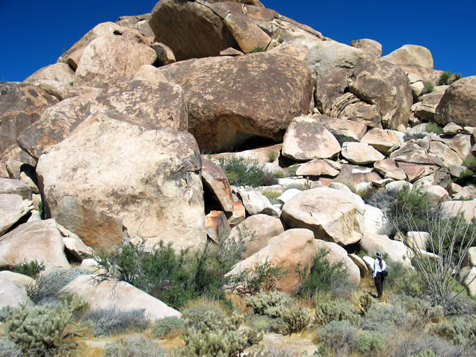 You can see the entrance to Blue Sun Rock Shelter in the middle of the picture.  The pictographs in this shelter are about 500 years old.