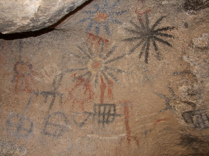 The Blue Sun pictograph is in the upper left of the picture.