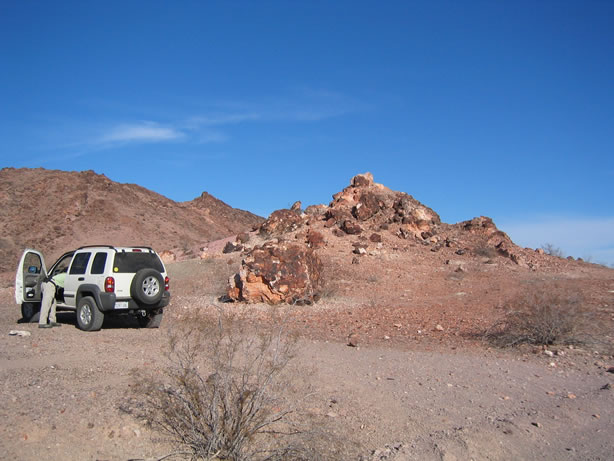 Parked at Pastelite Hill.