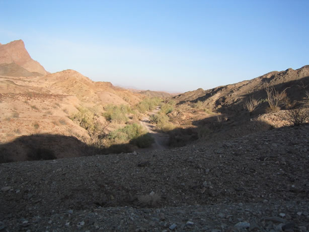 Looking down into Gavilan Wash.